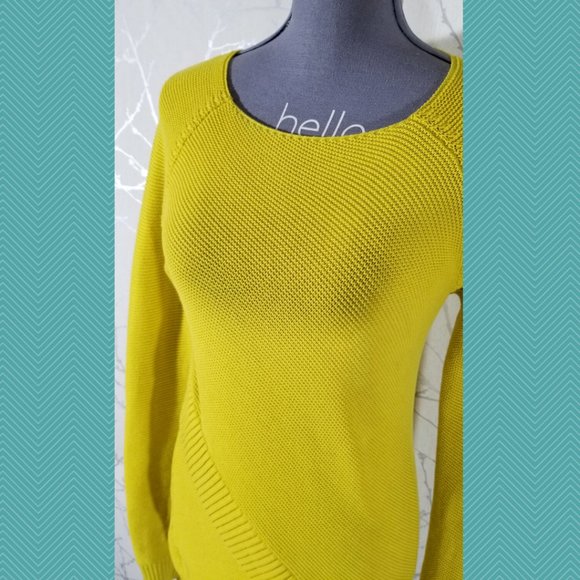 Katherine Barclay Yellow Ribbed Knit Sweater - Picture 2 of 5